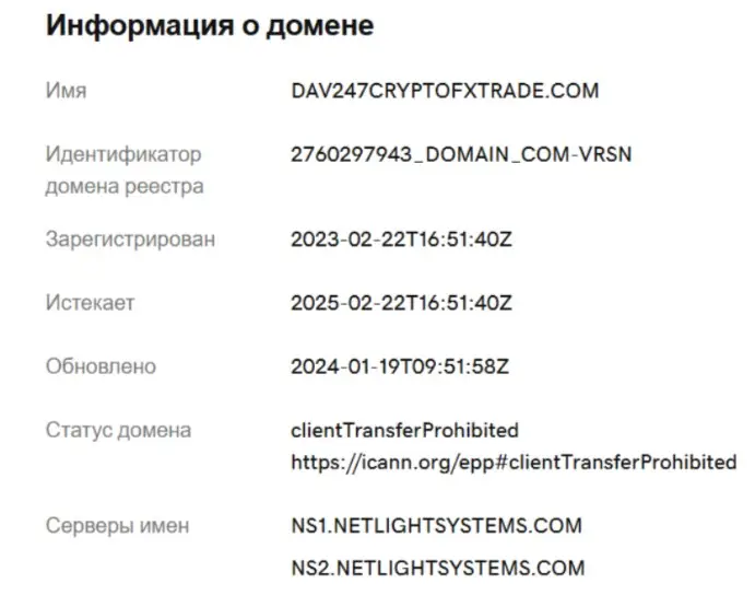 DAV247CryptoFXTrade информация о домене