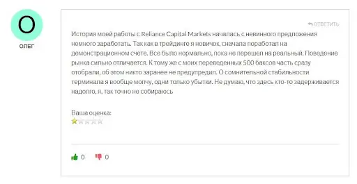 Reliance Capital Markets Ltd Отзывы