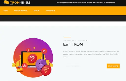 Полупустой криптосервис TRONMINERS.TECH