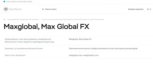 Лохотрона Max Global FX