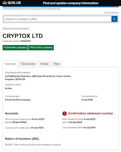 CRYPTOX LTD