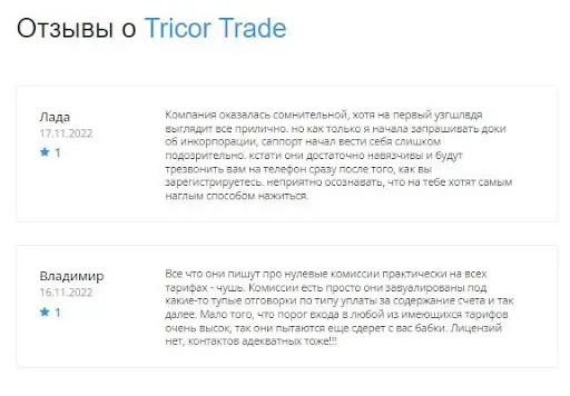 Tricor Trade отзывы