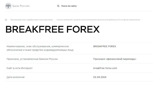 СКАМ Breakfree-Forex