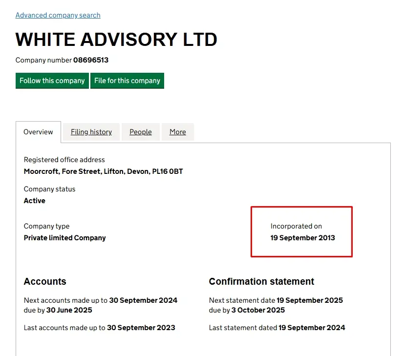 White Advisory скам